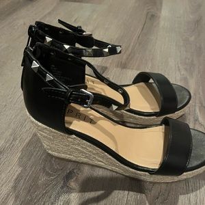 Esprit studded wedges espadrilles